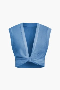 MICAS Tank Tops & Cami-Twist Knot V-Neck Tank Top