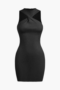 MICAS Mini Dresses-Twist Sleeveless Tank Mini Dress