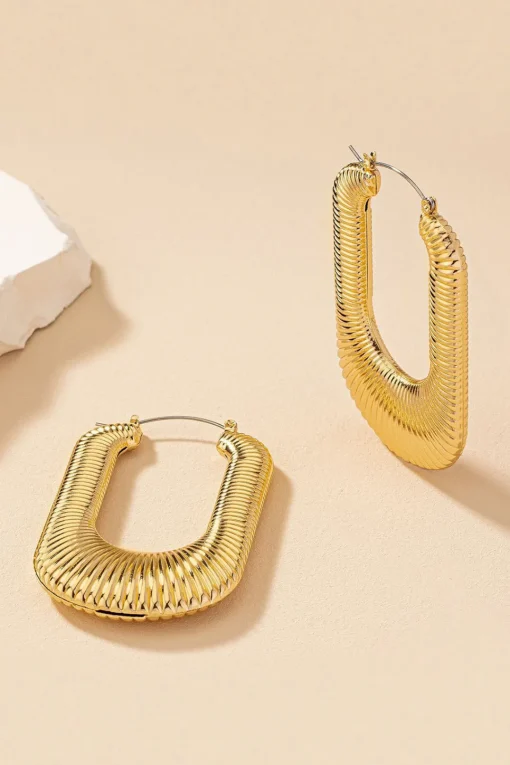 MICAS Earrings|Accessories-U-shaped Hoop Earrings GOLD