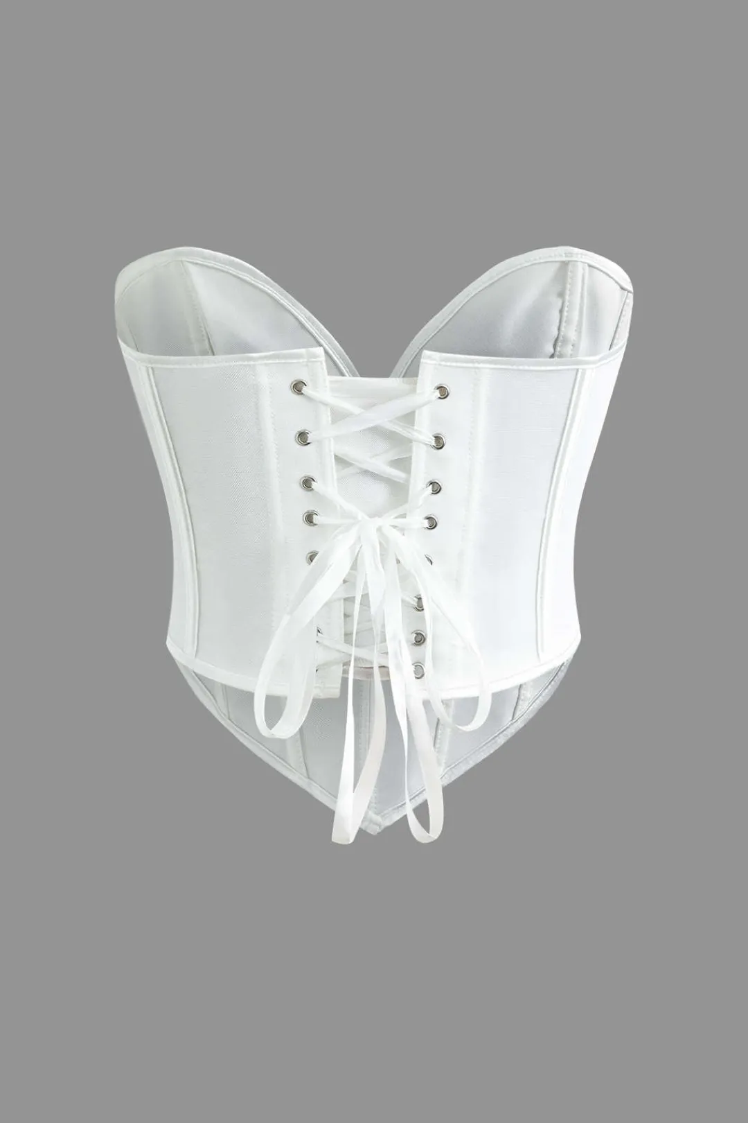 MICAS Tube Tops|Corset & Bustier Tops-V-Hem Tie Back Corset Corset Top