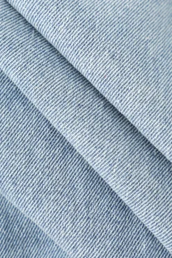 MICAS Outerwear|Outerwear-Zip Up Side Tie Denim Sleeveless Top LIGHT WASH BLUE